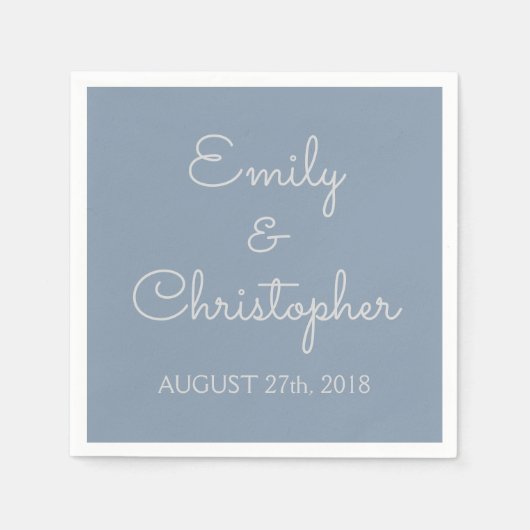 Dusty Blue Wedding oder Empfang Simple Napkins Serviette (Vorderseite)