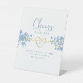 Dusty Blue Wedding Open Bar Sockelschild (Vorderseite)