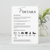 Dusty Blue Wedding Order of Events Einladung (Stehend Vorderseite)