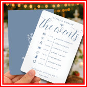 Dusty Blue Wedding Order of Events Program Einladung