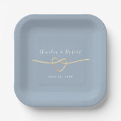 Dusty Blue Wedding Paper Plate Pappteller (Vorderseite)