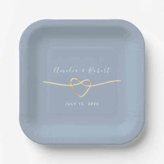 Dusty Blue Wedding Paper Plate Pappteller (Vorderseite)