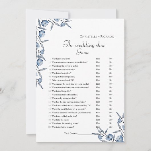 Dusty Blue Wedding Party Card Ankündigung (Vorderseite)