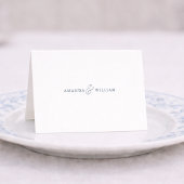 Dusty Blue Wedding Place Card with Table Number Tischnummer