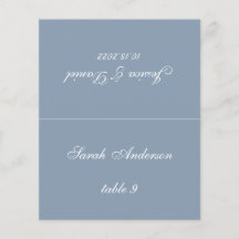 Dusty Blue Wedding Platzkarte - Gast Name