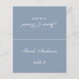 Dusty Blue Wedding Platzkarte - Gast Name
