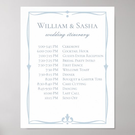 Dusty Blue Wedding Poster (Vorne)
