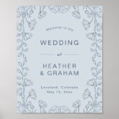 Dusty Blue Wedding Poster (Vorne)
