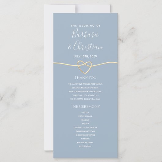Dusty Blue Wedding Program (Vorderseite)