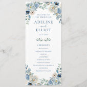 Dusty Blue Wedding Program Floral Wedding Program Programm (Vorderseite)