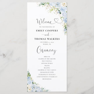 Dusty Blue Wedding Program Programm