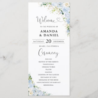 Dusty Blue Wedding Program Programm