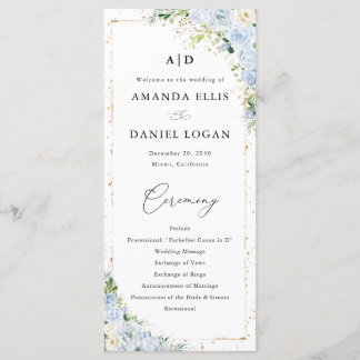 Dusty Blue Wedding Program Programm