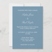Dusty Blue Wedding QR Code UAWG Einladung (Vorderseite)