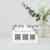 Dusty Blue Wedding QR Code UAWG Gift Registry Begleitkarte (Stehend Vorderseite)