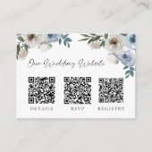 Dusty Blue Wedding QR Code UAWG Gift Registry Begleitkarte (Vorderseite)
