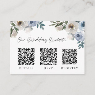 Dusty Blue Wedding QR Code UAWG Gift Registry Begleitkarte