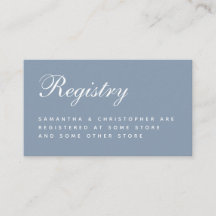 Dusty Blue Wedding Registry Einfaches elegantes Sk