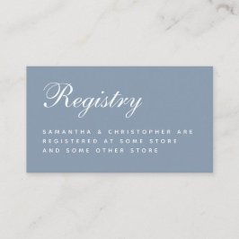 Dusty Blue Wedding Registry Einfaches elegantes Sk Begleitkarte
