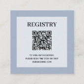 Dusty Blue Wedding Registry QR Code Begleitkarte (Vorderseite)