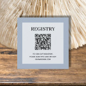Dusty Blue Wedding Registry QR Code Begleitkarte