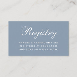 Dusty Blue Wedding Registry Simple Calligraphy Begleitkarte