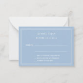 Dusty blue wedding response RSVP Mitteilungskarte (Vorderseite)