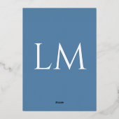 Dusty Blue Wedding (Retro-Dotted) Folieneinladung (Rückseite)