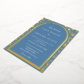 Dusty Blue Wedding (Retro-Dotted) Folieneinladung (Gedreht)