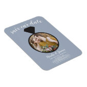 Dusty Blue Wedding Ring Foto Save the Date Magnet (Rechte Seite)