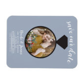 Dusty Blue Wedding Ring Foto Save the Date Magnet (Horizontal)