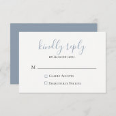 Dusty Blue Wedding RSVP Card (Vorne/Hinten)