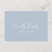Dusty Blue Wedding RSVP Card Begleitkarte (Vorderseite)