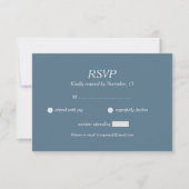 Dusty Blue Wedding RSVP Card Karte (Vorderseite)