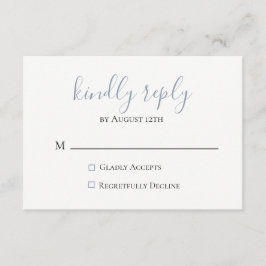 Dusty Blue Wedding RSVP Card Karte