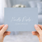 Dusty Blue Wedding RSVP Card with QR Code Begleitkarte