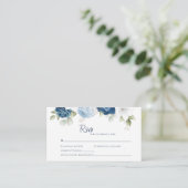Dusty Blue Wedding RSVP Enclosure Card Begleitkarte (Stehend Vorderseite)