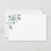 Dusty Blue Wedding RSVP Karte (Rückseite)