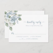 Dusty Blue Wedding RSVP Karte (Vorne/Hinten)