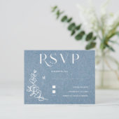 Dusty Blue Wedding RSVP Postkarte (Stehend Vorderseite)