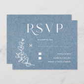 Dusty Blue Wedding RSVP Postkarte (Vorne/Hinten)