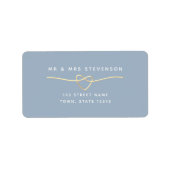 Dusty Blue Wedding Rücksendeadresse Adressaufkleber (Vorne)