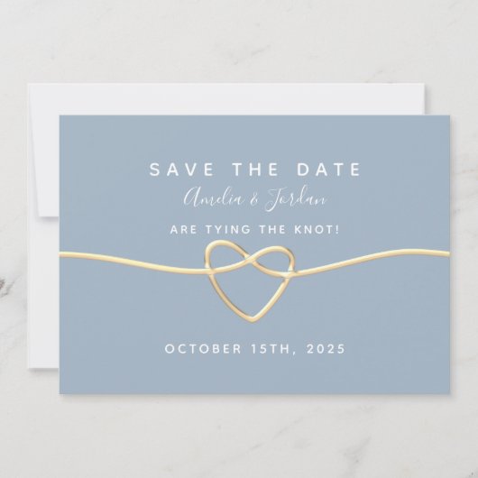 Dusty Blue Wedding Save the Date Card (Vorderseite)
