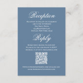 Dusty Blue Wedding Script RSVP Reception  Begleitkarte (Vorderseite)