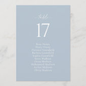 Dusty Blue Wedding Seating Chart Card Einladung (Vorderseite)