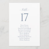 Dusty Blue Wedding Seating Chart Card Einladung (Vorderseite)