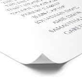 Dusty Blue Wedding Seating Chart Poster (Ecke)