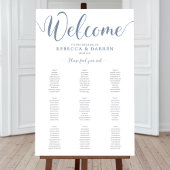 Dusty Blue Wedding Seating Chart Poster