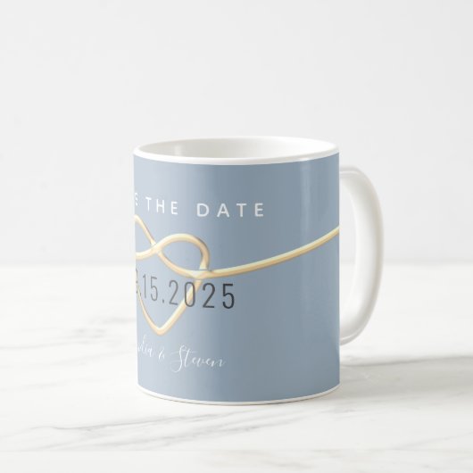 Dusty Blue Wedding speichert die Date Coffee Tasse (VorderseiteRechts)