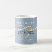 Dusty Blue Wedding speichert die Date Coffee Tasse (Mittel)